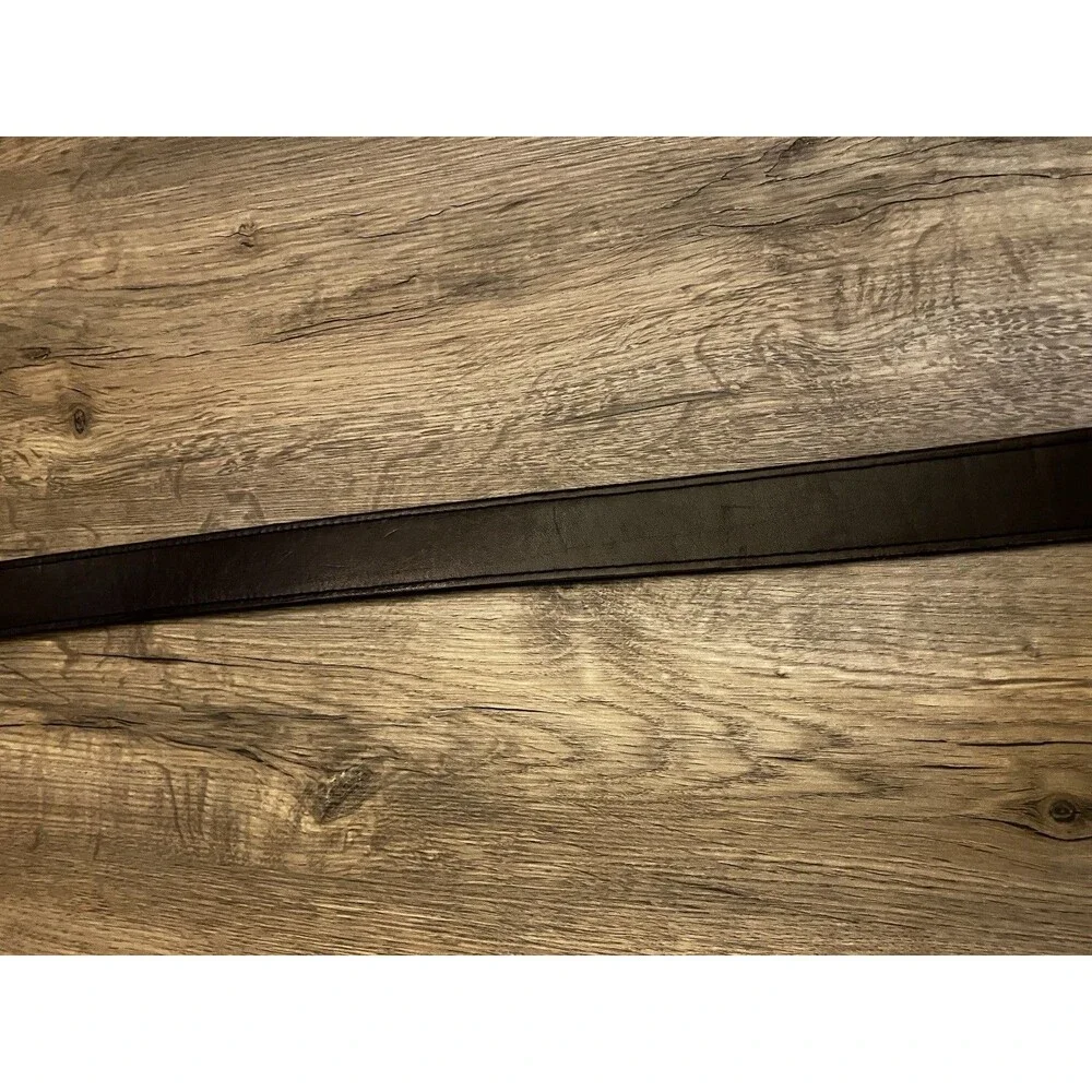 Duluth Trading Men's Lifetime Black Leather Belt Size 48 Good Condition